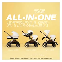 Poussette Gazelle S – Châssis couleur argent avec siège Noir Moon