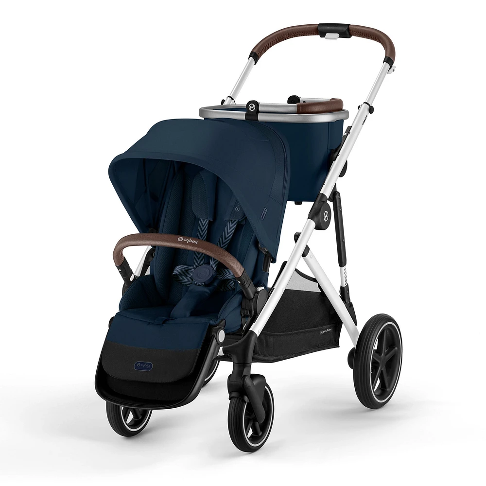 Gazelle S Stroller - Silver Frame with Ocean Blue Seat