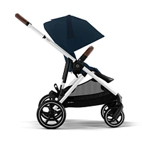 Gazelle S Stroller - Silver Frame with Ocean Blue Seat