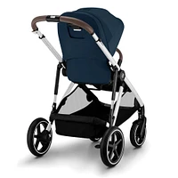 Gazelle S Stroller - Silver Frame with Ocean Blue Seat