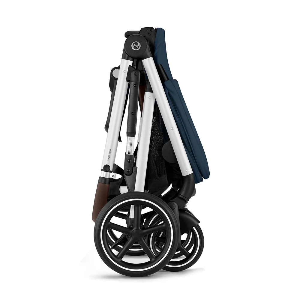 Gazelle S Stroller - Silver Frame with Ocean Blue Seat