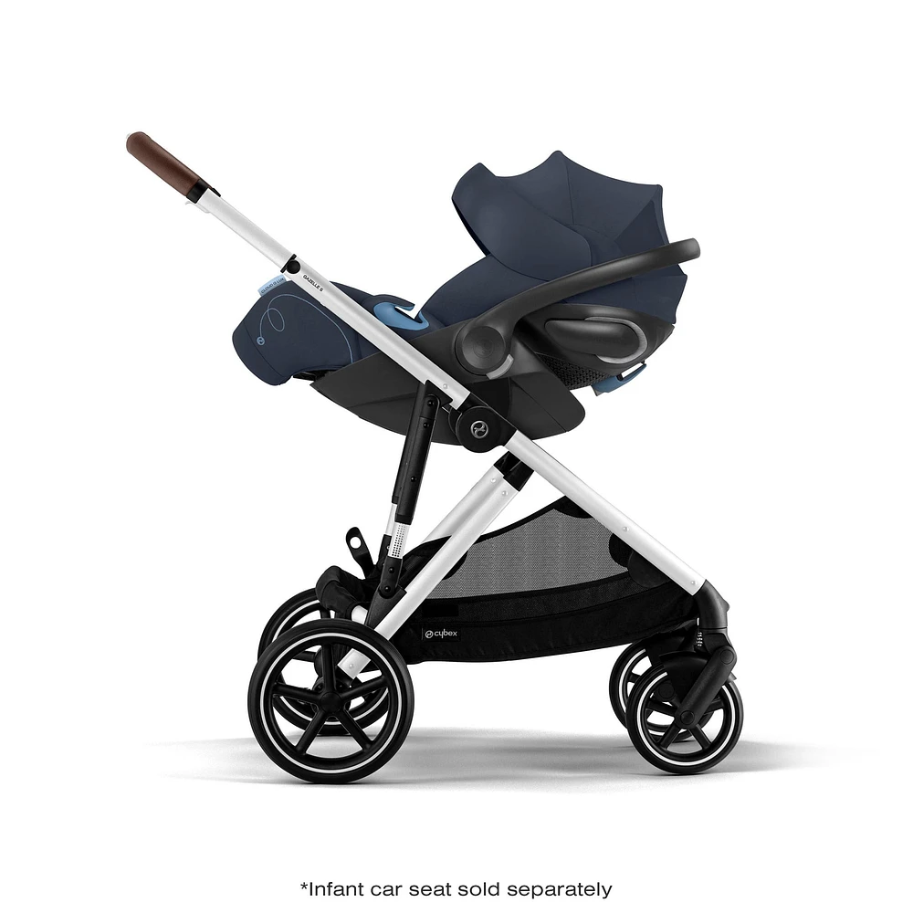 Gazelle S Stroller - Silver Frame with Ocean Blue Seat