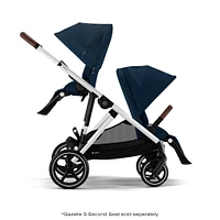 Gazelle S Stroller - Silver Frame with Ocean Blue Seat