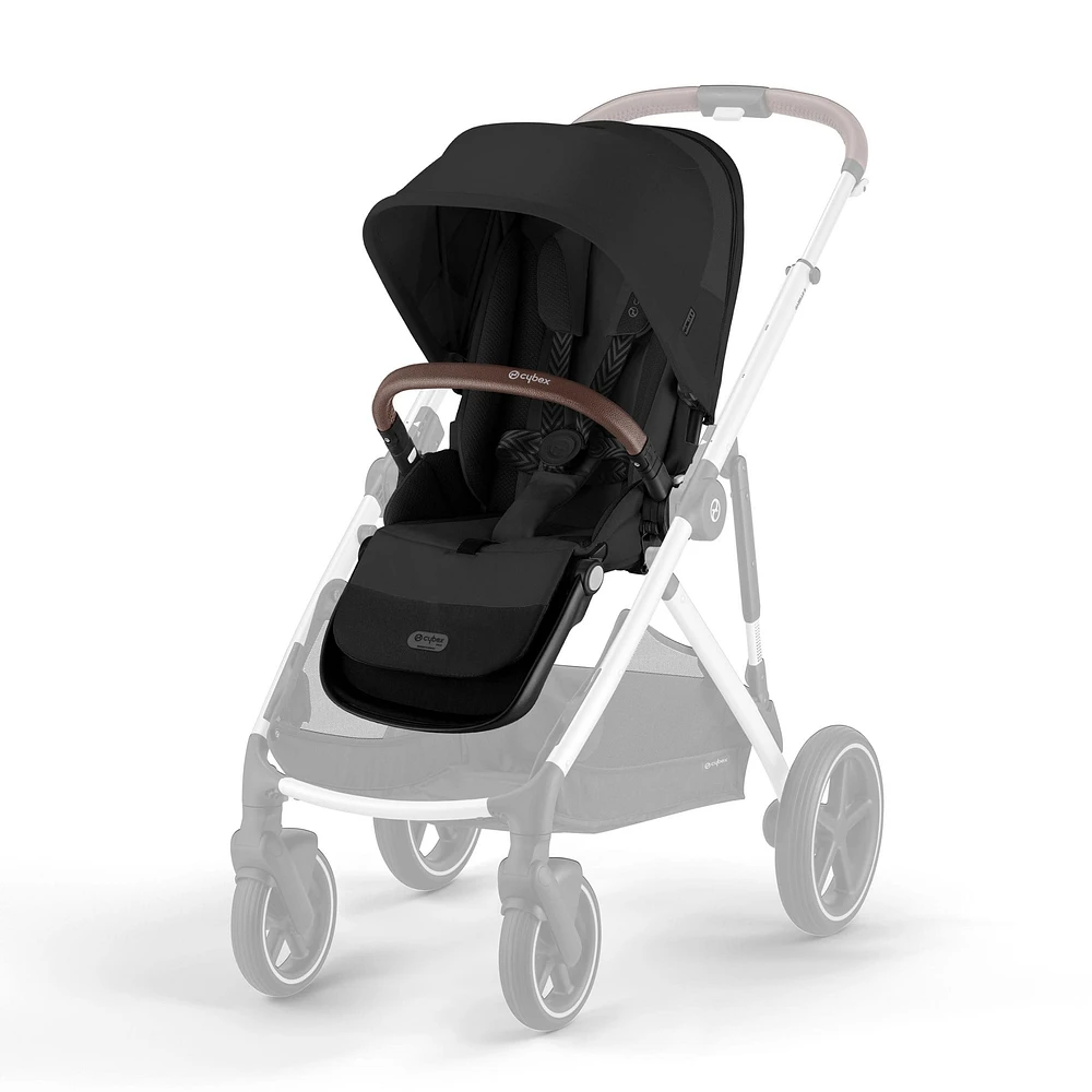 Gazelle S Second Seat – Moon Black with Brown Bumper Bar