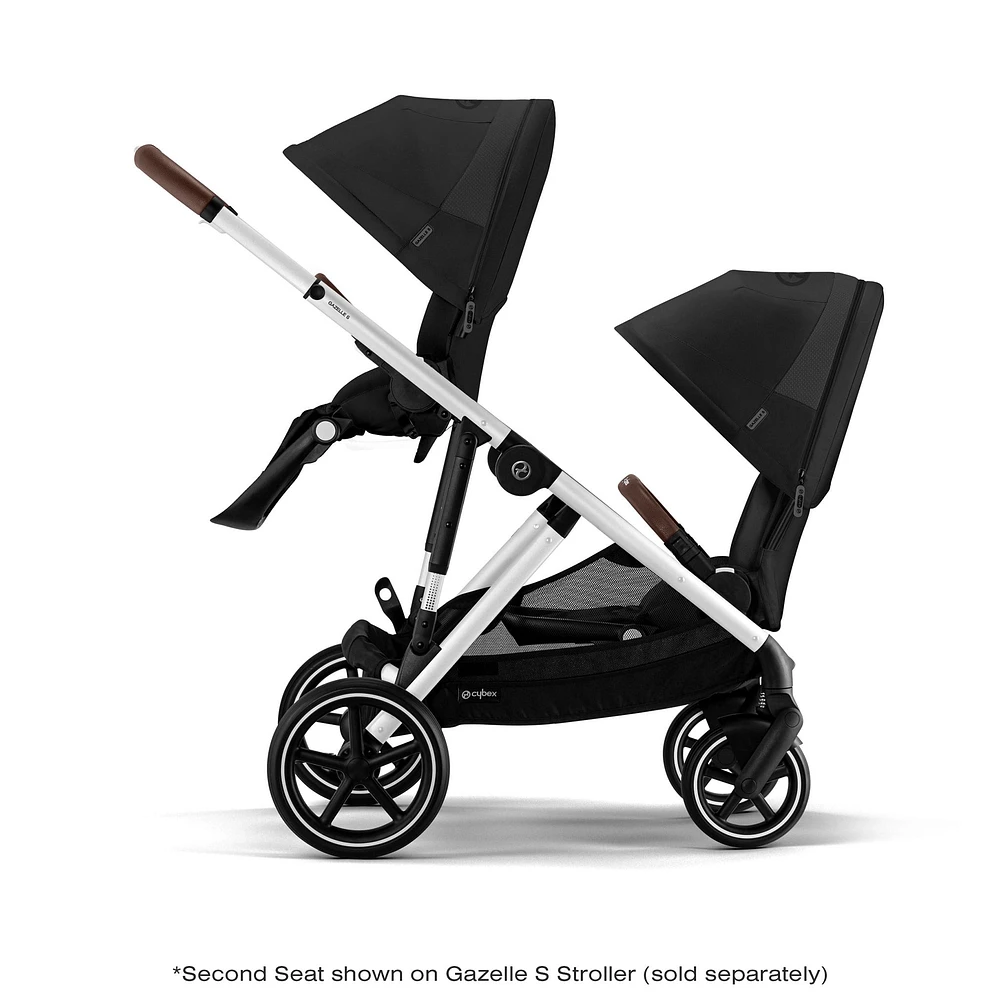 Gazelle S Second Seat – Moon Black with Brown Bumper Bar