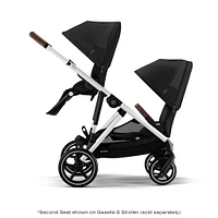 Gazelle S Second Seat – Moon Black with Brown Bumper Bar