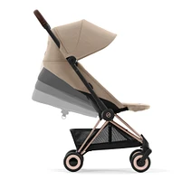 Poussette Coya - Cadre Or Rose avec Siège Beige Sépia