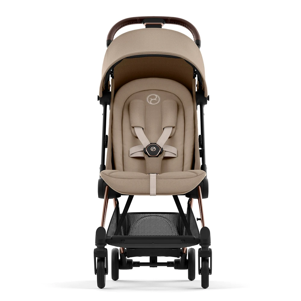 Poussette Coya - Cadre Or Rose avec Siège Beige Sépia