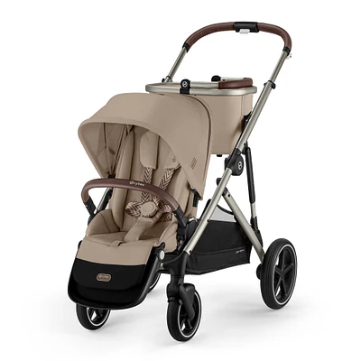 Poussette Gazelle S – Châssis couleur Taupe avec siège Amande/Beige