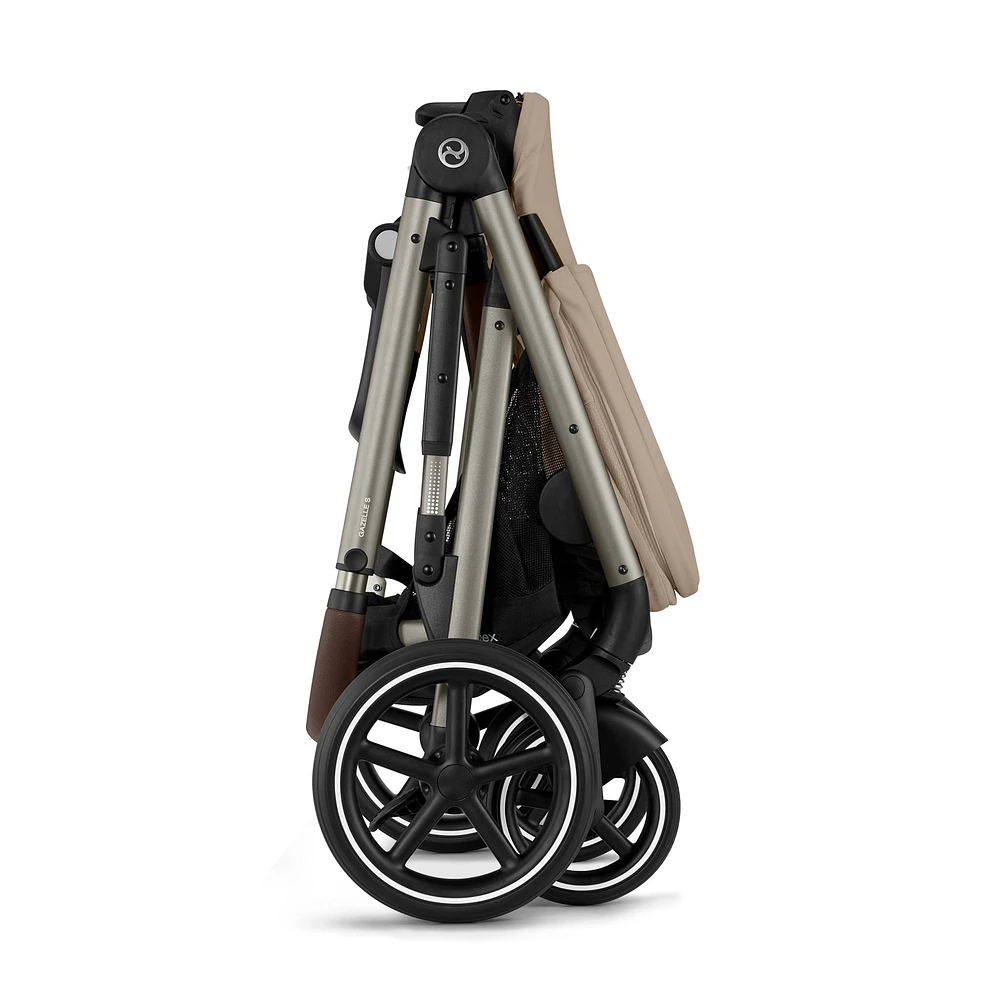 Poussette Gazelle S – Châssis couleur Taupe avec siège Amande/Beige