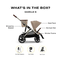 Poussette Gazelle S – Châssis couleur Taupe avec siège Amande/Beige