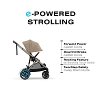 eGazelle S Electronic Assist Stroller - Taupe Frame with Almond Beige Seat