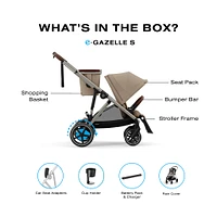 eGazelle S Electronic Assist Stroller - Taupe Frame with Almond Beige Seat