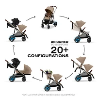 eGazelle S Electronic Assist Stroller - Taupe Frame with Almond Beige Seat