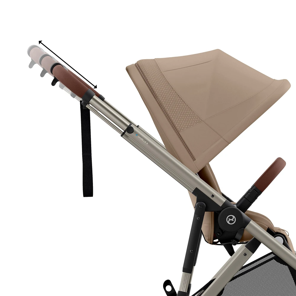 eGazelle S Electronic Assist Stroller - Taupe Frame with Almond Beige Seat