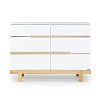 Commode 6 tiroirs Bliss - Blanc / Naturel