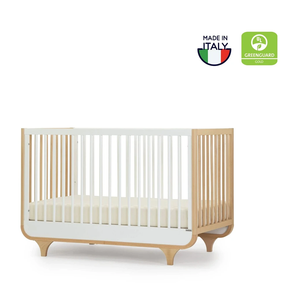 Jolly 3-In-1 Convertible Crib - White/Natural