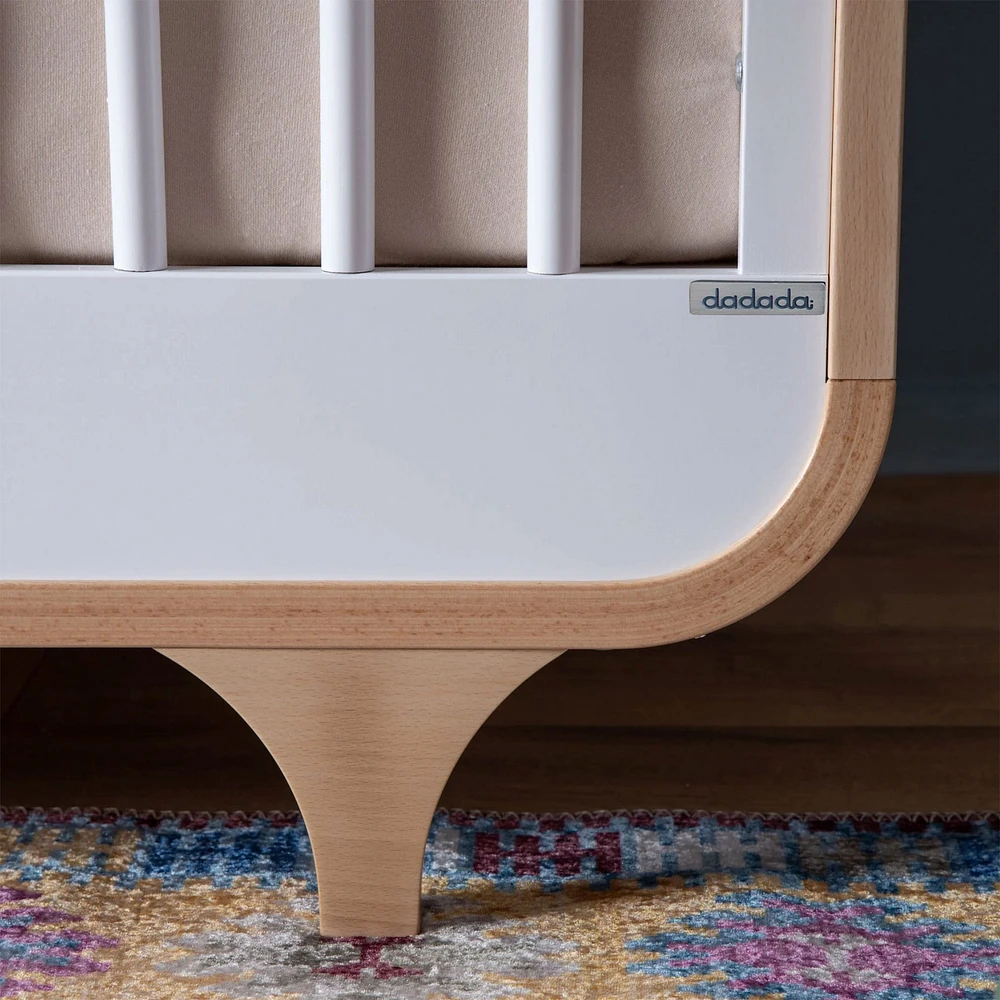Jolly 3-In-1 Convertible Crib - White/Natural