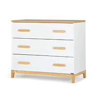 Commode à 3 tiroirs LaLa - Blanc/Naturel