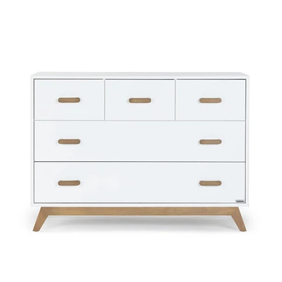 Soho 5-Drawer Dresser - White / Walnut