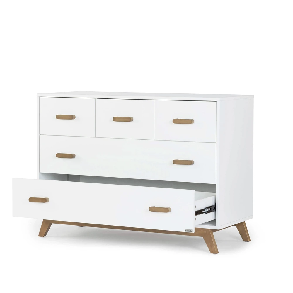 Soho 5-Drawer Dresser - White / Walnut