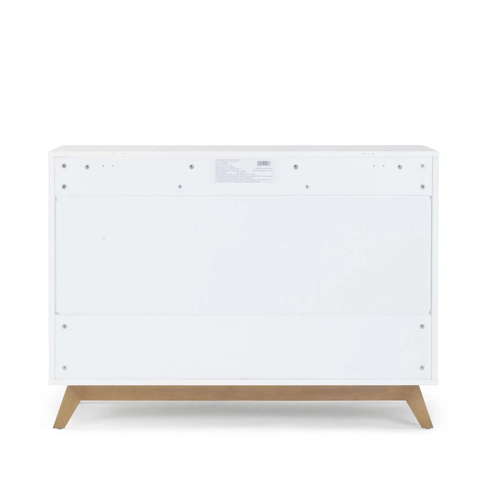 Soho 5-Drawer Dresser - White / Walnut