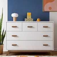Soho 5-Drawer Dresser - White / Walnut