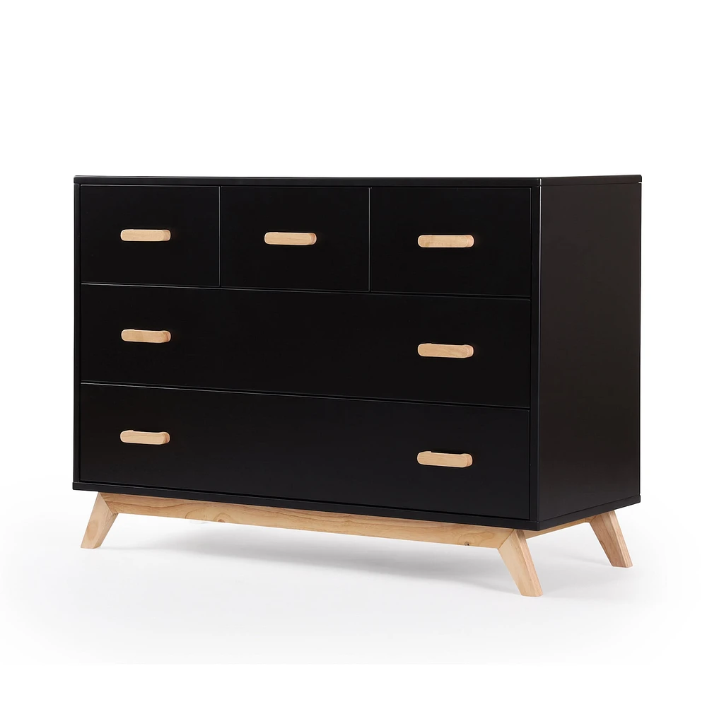Soho 5-Drawer Dresser - Black / Natural