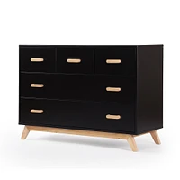 Soho 5-Drawer Dresser - Black / Natural