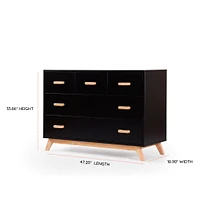Soho 5-Drawer Dresser - Black / Natural