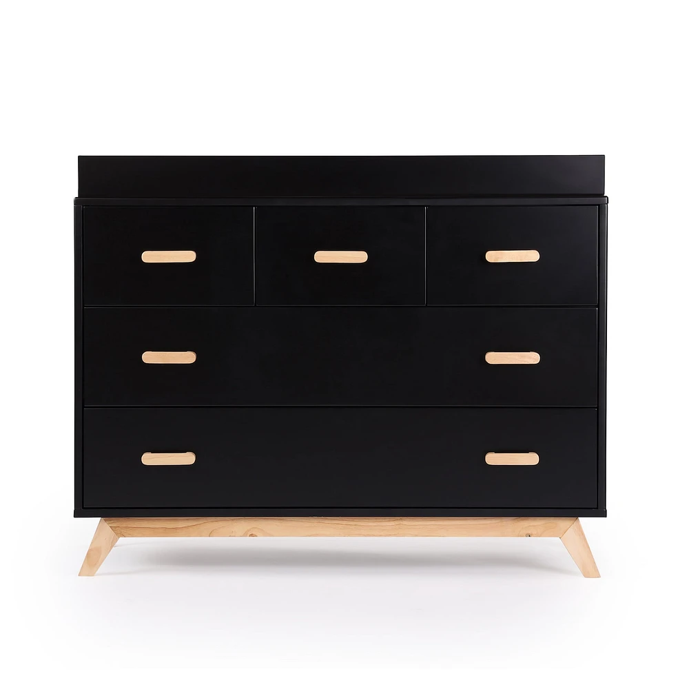 Soho 5-Drawer Dresser - Black / Natural