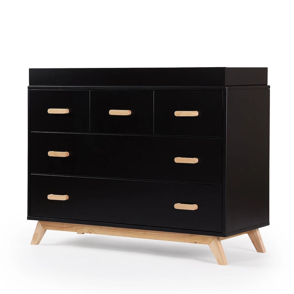 Soho 5-Drawer Dresser - Black / Natural