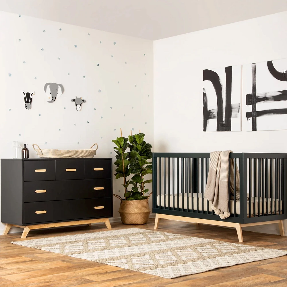 Soho 5-Drawer Dresser - Black / Natural