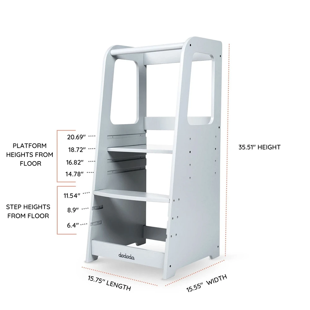 Toddler Tower - Light Gray