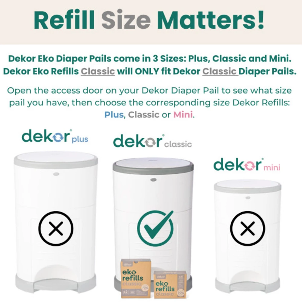 Recharges pour Poubelle à Couches Dekor Eko Classic | Paquet de 2