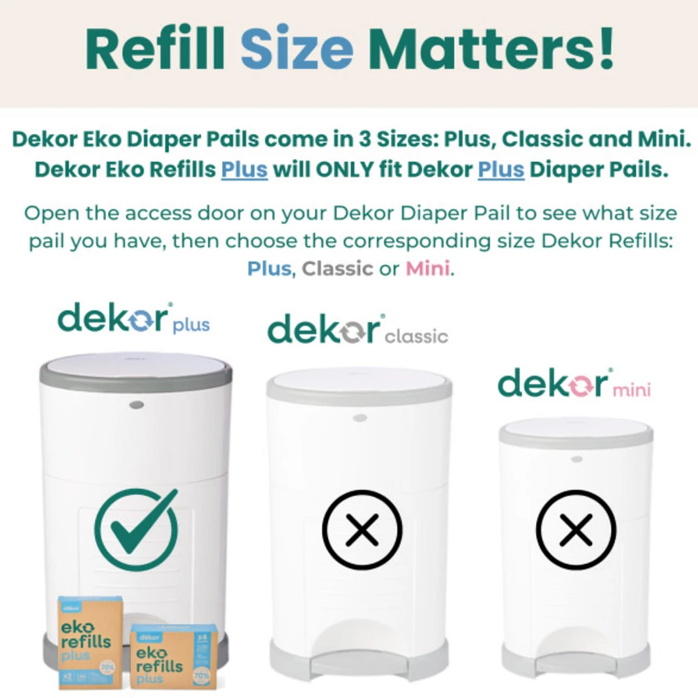 Dekor Eko Plus Diaper Pail Refills | 2 Pack