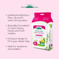 Serviettes Lingettes Paquet de 30 Bambou Main Visage