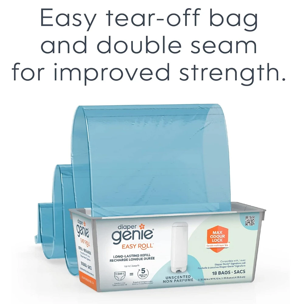 Recharge 18 Sacs pour Poubelle à Couches Diaper Genie