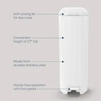 Diaper Genie Patinum Pail - White (18 bags)
