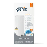 Diaper Genie Patinum Pail - White (18 bags)