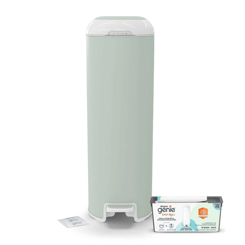 Diaper GeniePlatinum Pail - Sage (18 bags)