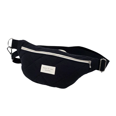 Quilted Waist Bag - Black