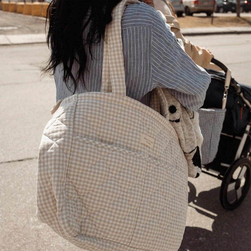 Diaper Bag - Gingham Beige