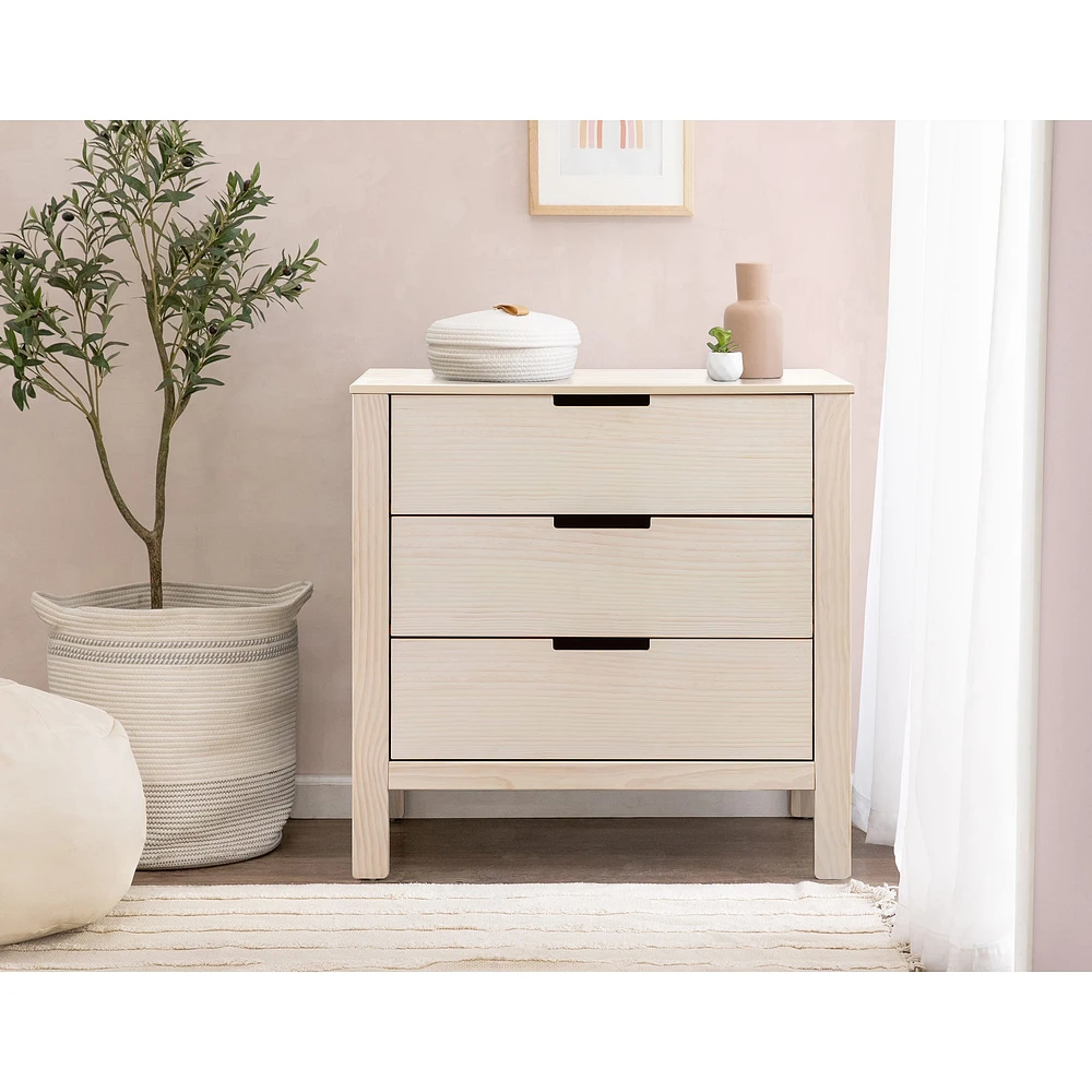 Commode 3 Tiroirs Colby - Naturel Lavé