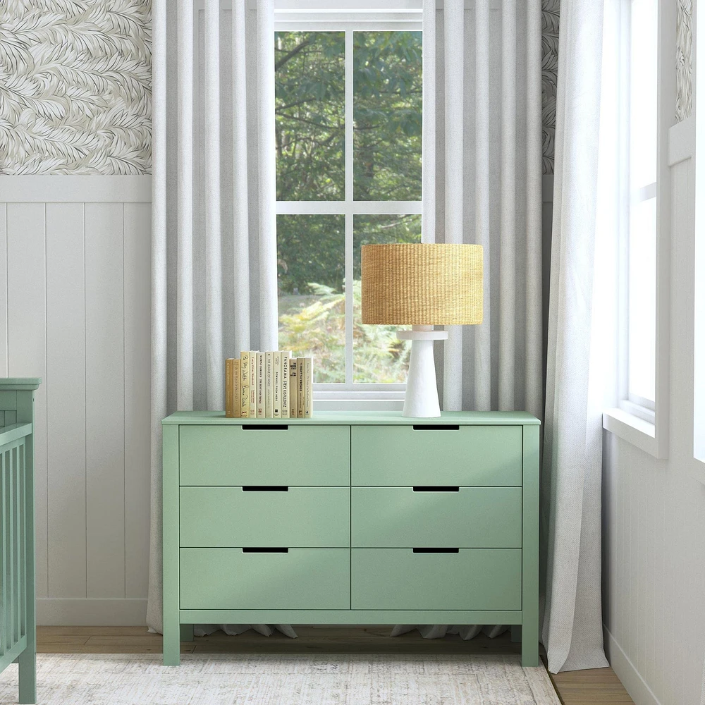 Colby 6-Drawer Double Dresser - Light Sage