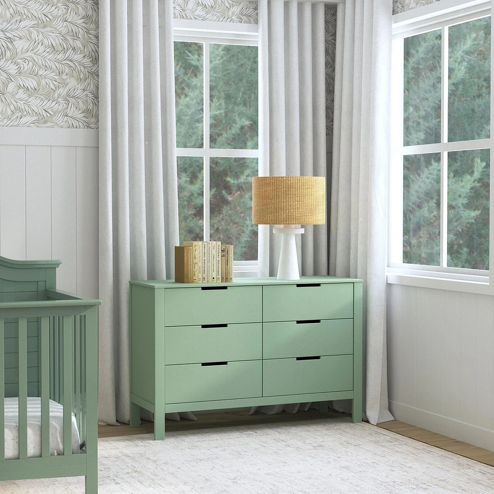 Colby 6-Drawer Double Dresser - Light Sage
