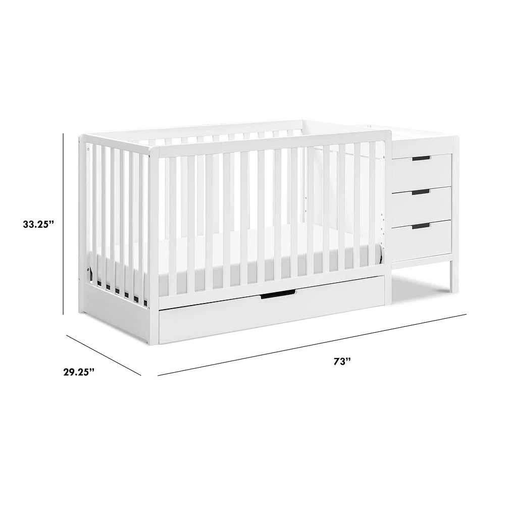 Couchette Convertible 4-en-1 et Table à Langer - Blanc