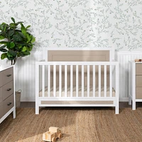 Radley 4-in-1 Convertible Crib - White & Coastwood
