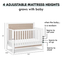 Radley 4-in-1 Convertible Crib - White & Coastwood