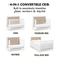 Radley 4-in-1 Convertible Crib - White & Coastwood